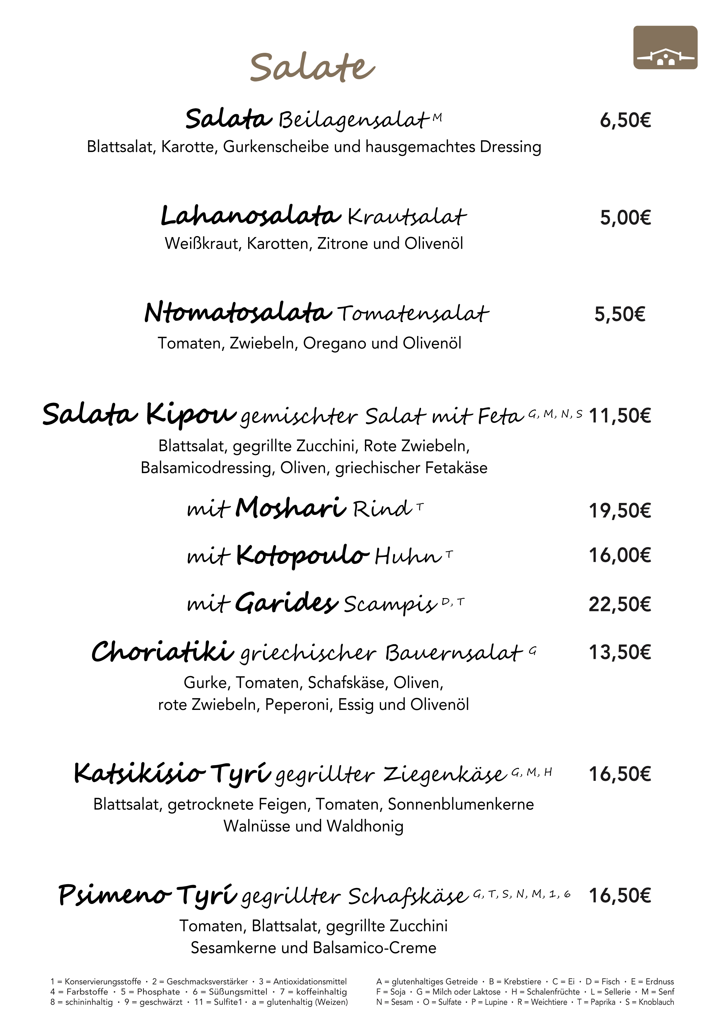 Salate, Weißkraut, Bauernsalat, gegrillter Ziegenkäse, Schafskäse
